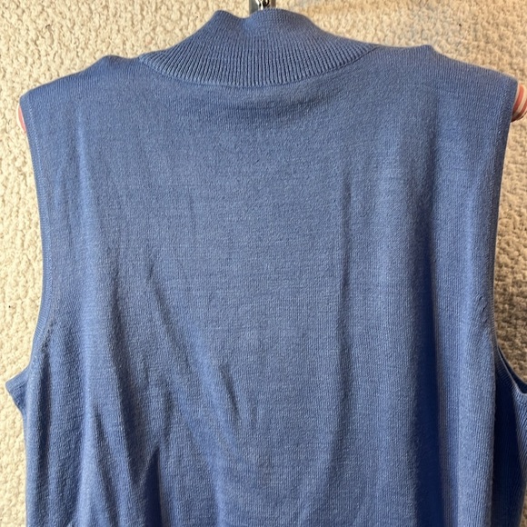 The Look By Randolph Duke Blue Sleeveless Turtleneck Sweater - Picture 5 of 6